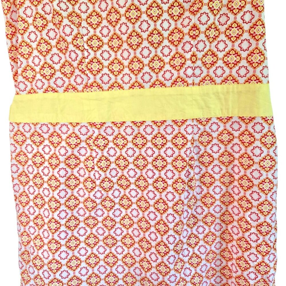 Island Republic Womens Sleeveless Buttton Front Belted Dress Large Yellow Orange - Picture 9 of 16